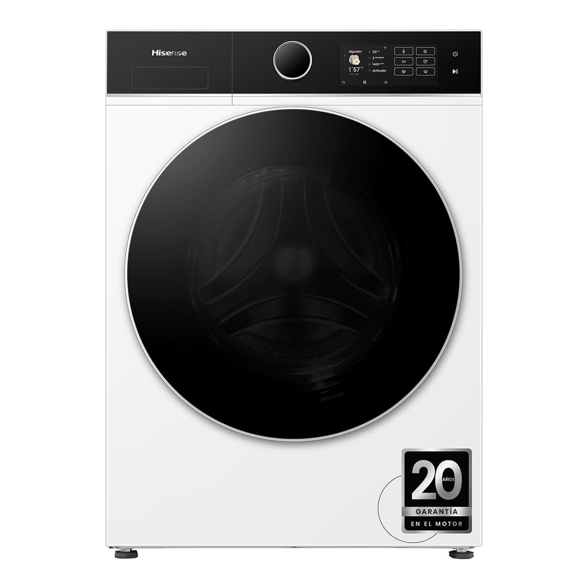 Hisense - Lavadora secadora Hisense 8 kg/1.400 rpm, Función Vapor - WD5I8043BWF.