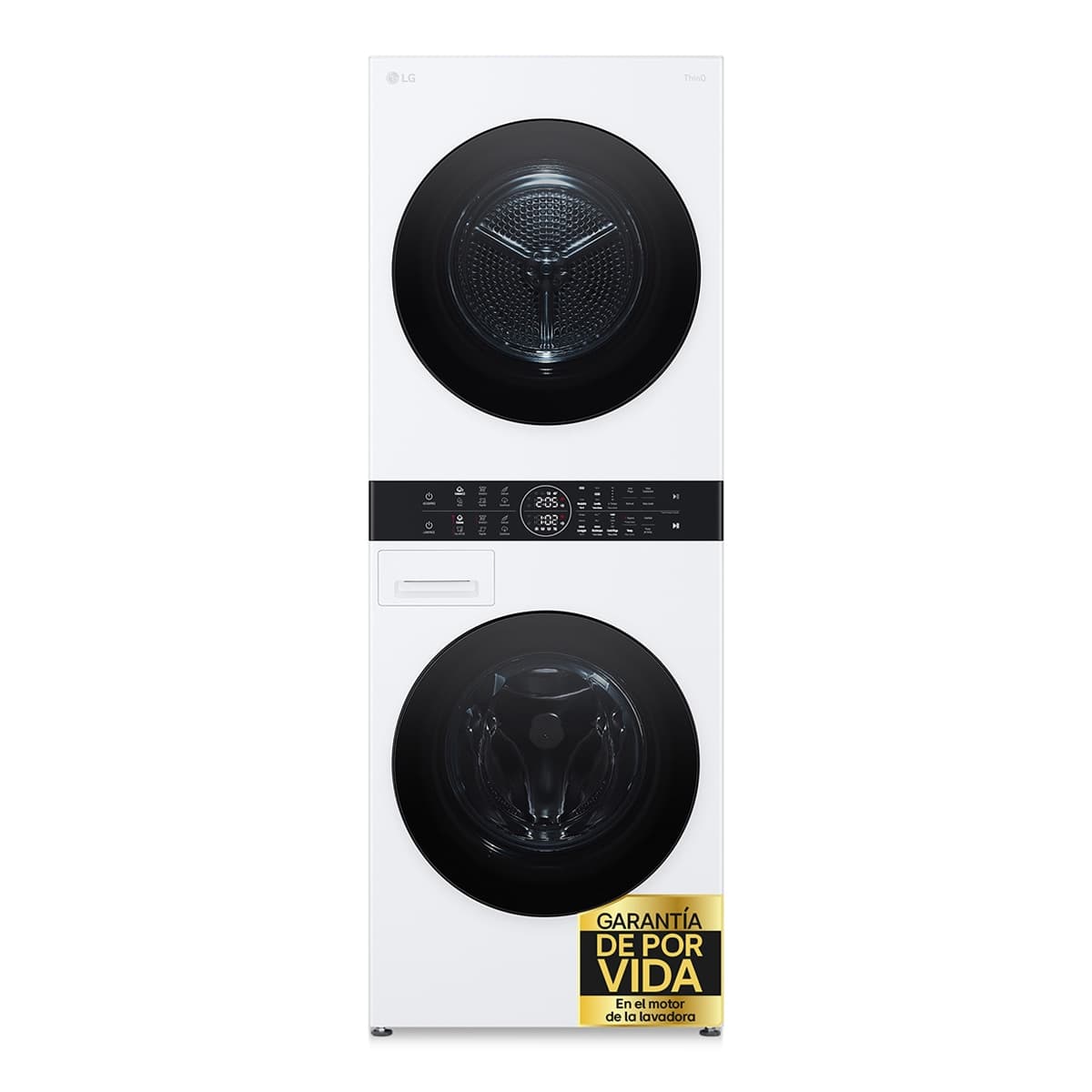 LG - Torre de lavado y secado LG 12 kg(lavadora) /10 kg (secadora) / 1400 rpm con AI Direct DriveTM - WT1210WWF.