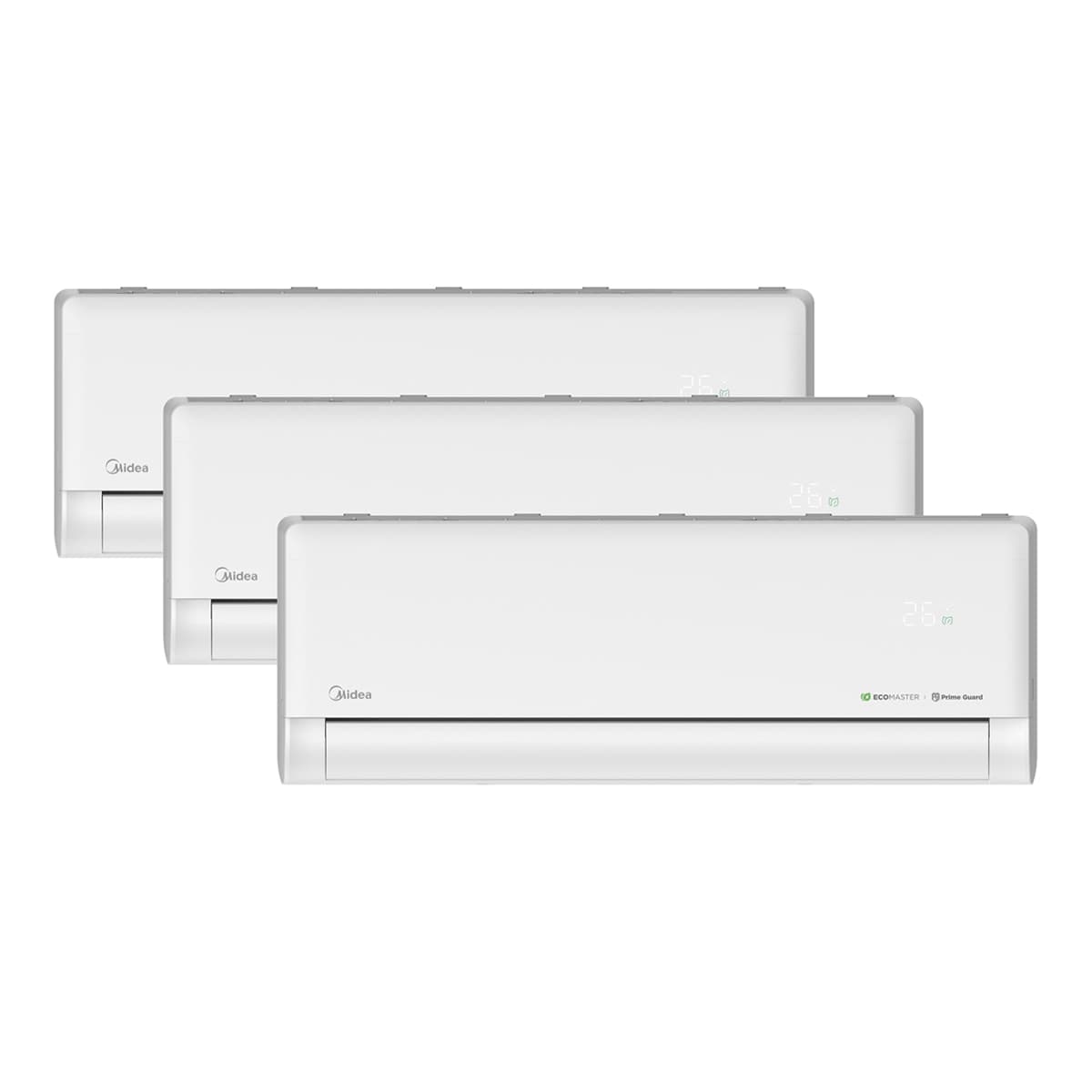 Midea - Aire acondicionado Multisplit 3x1 Midea Inverter con 2262 frig/h + 2262 frig/h + 3027 frig/h - 3X1 6,3KW Sols.