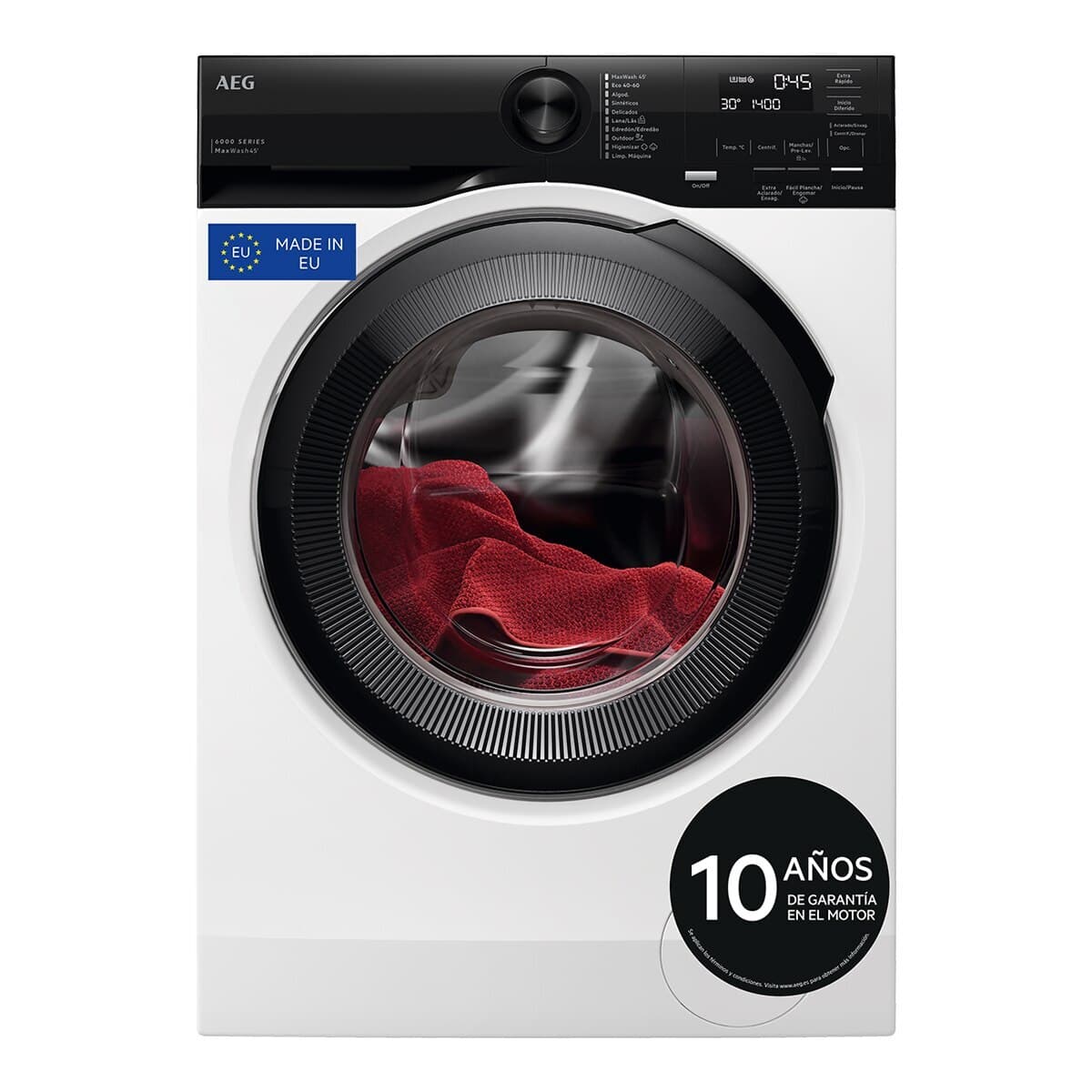 AEG - Lavadora AEG 10,5 kg / 1400 rpm - LFE6G54H4B (Reacondicionado Grado D).