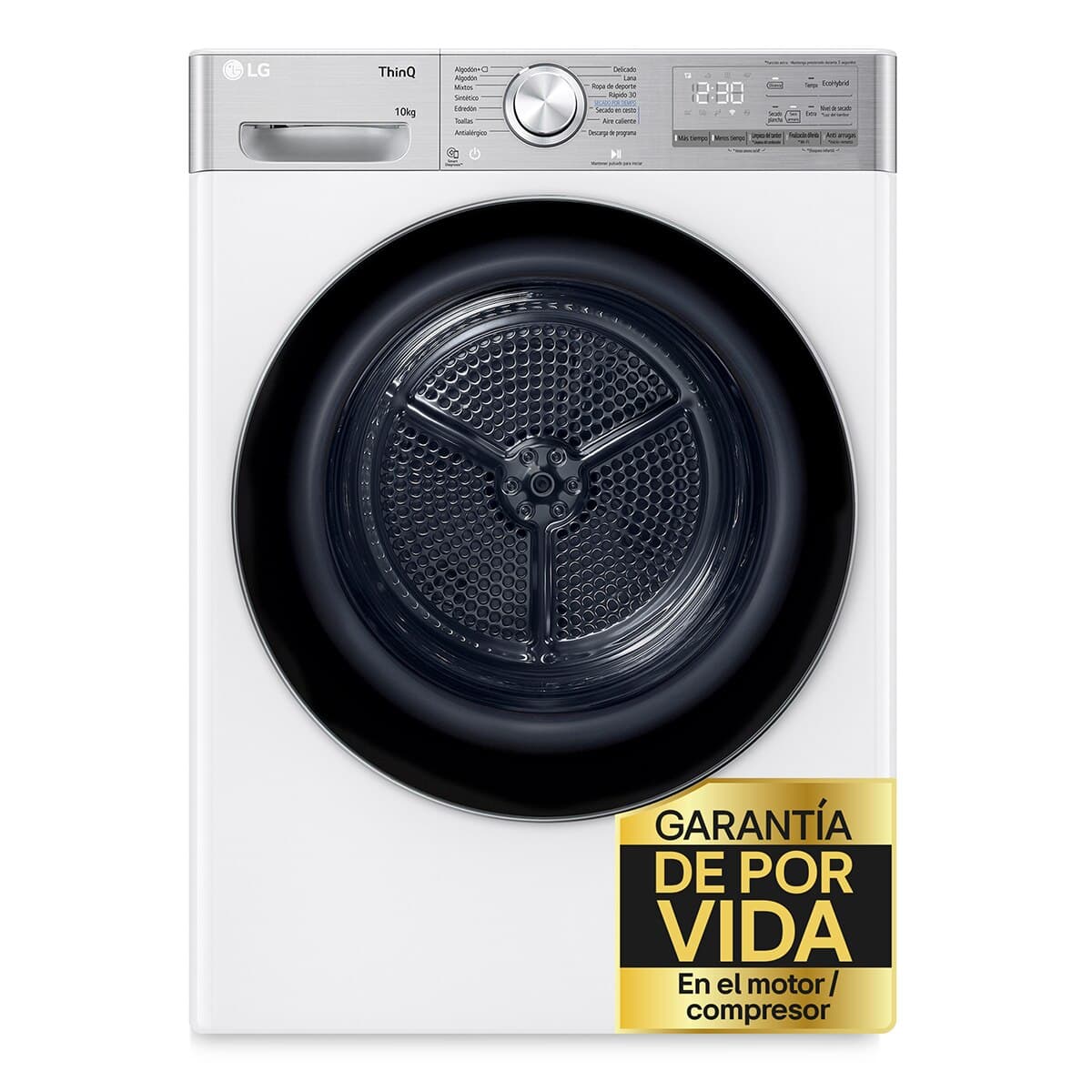 LG - Secadora LG 10 kg, Condensación, Bomba de calor, Inverter - RH10V9AV2WR (Reacondicionado Grado C).