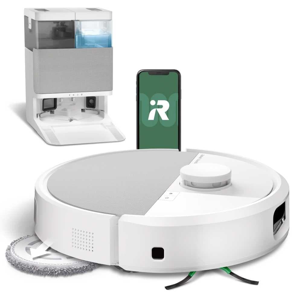 iRobot - Robot aspirador y friegasuelos iRobot Roomba® Plus 505 Combo con Base AutoWash™ y ClearView™ Pro LiDAR.
