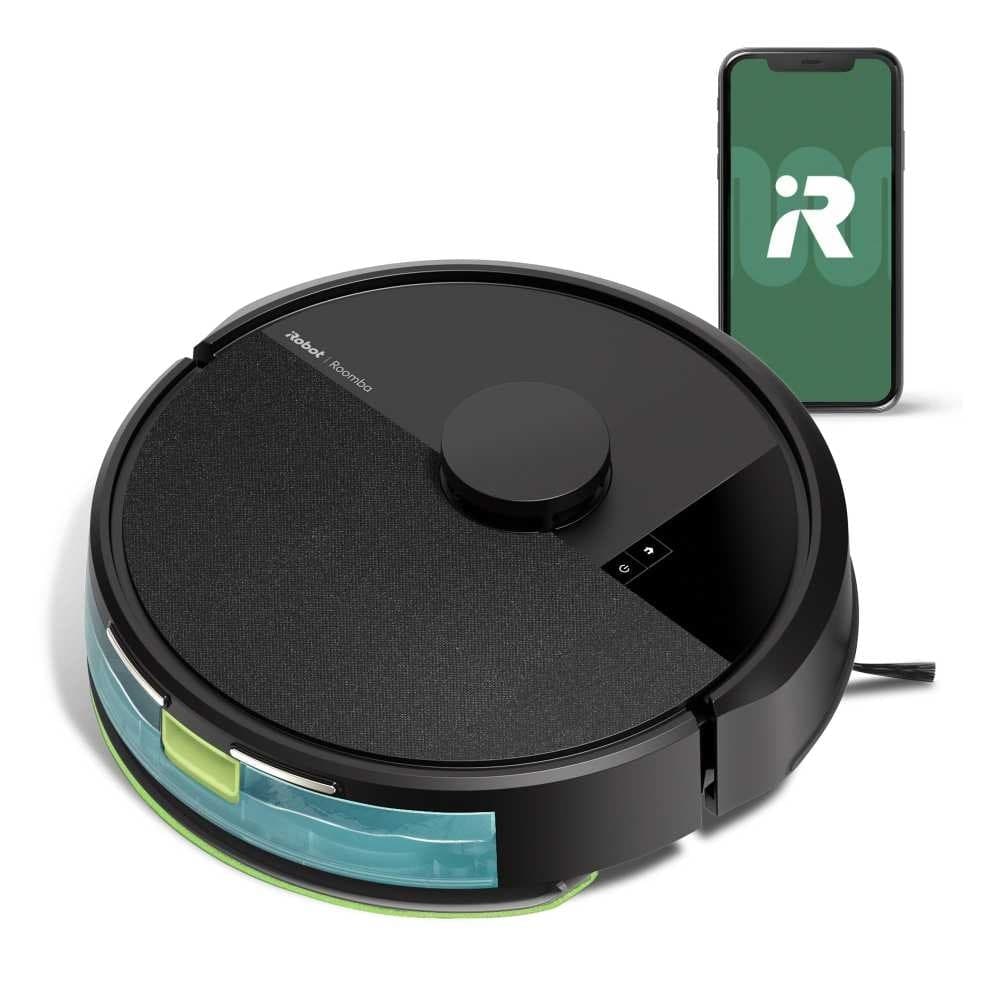 iRobot - Robot aspirador y friegasuelos iRobot Roomba® 105 Combo con mapeado inteligente LiDAR y fregado SmartScrub.