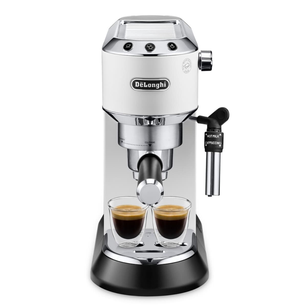 De'Longhi - Cafetera espresso manual de bomba De´Longhi Dedica Style EC685.W Sistema Cappuccino.