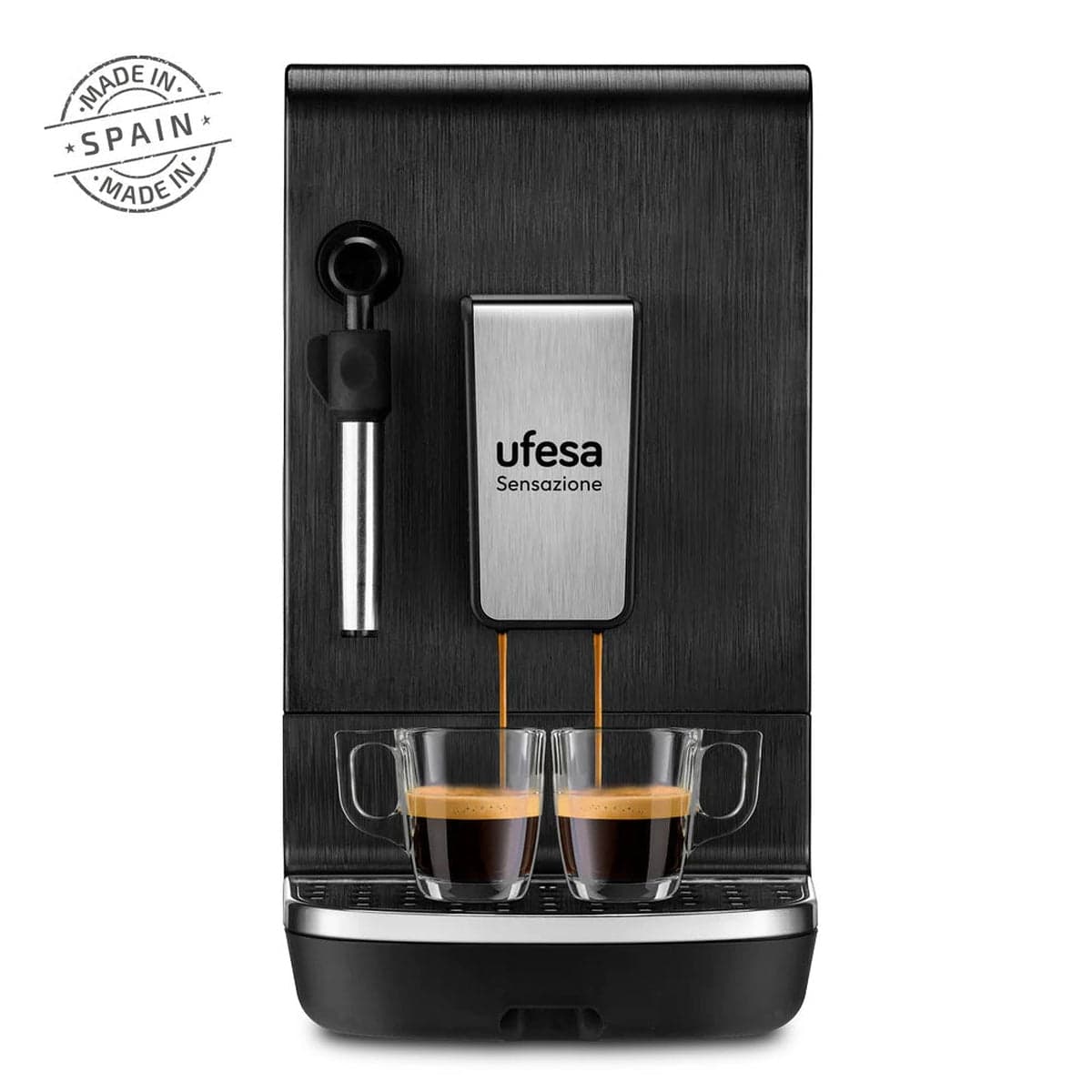 Ufesa - Cafetera superautomática Ufesa Sensazione Black para café en grano y molido.