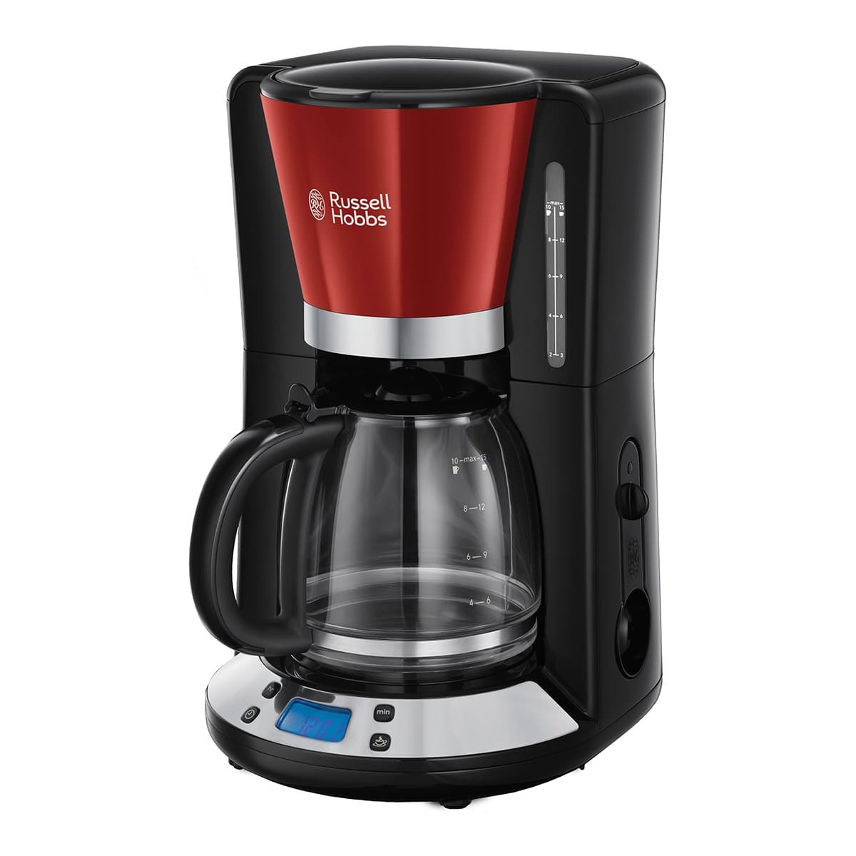 Russell Hobbs - Cafetera de goteo Russell Hobbs Colours Plus Rojo con pantalla LCD.