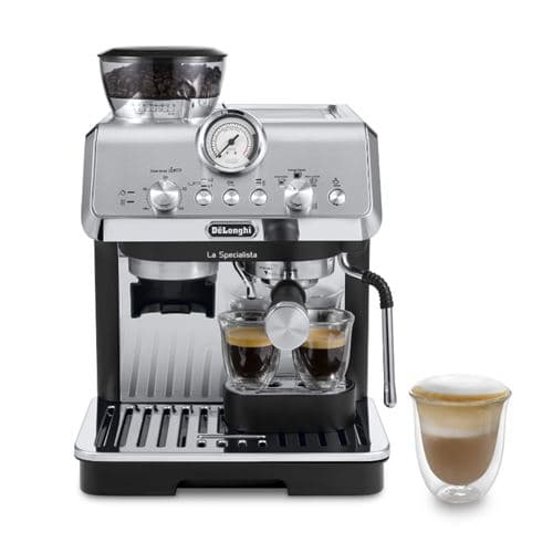Cafetera Espresso Manual De'longhi La Specialista Mini Arte Ec9155.mb, Thermoblock, Express Con Molinillo, 1400 W, 1.7 L, 15 Bar, Metalizado/negro