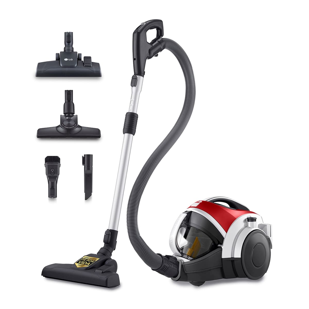 LG - Aspirador sin bolsa LG VK8506NHAG, 650 W con tecnología de compresión de polvo, Turbo ciclónico.