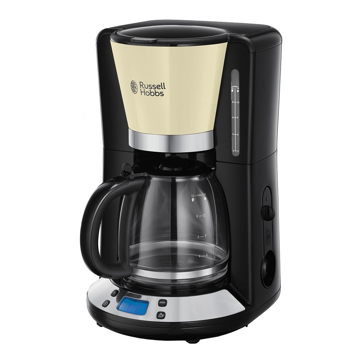 Russell Hobbs - Cafetera de goteo Russell Hobbs Colours Plus Crema con pantalla LCD.