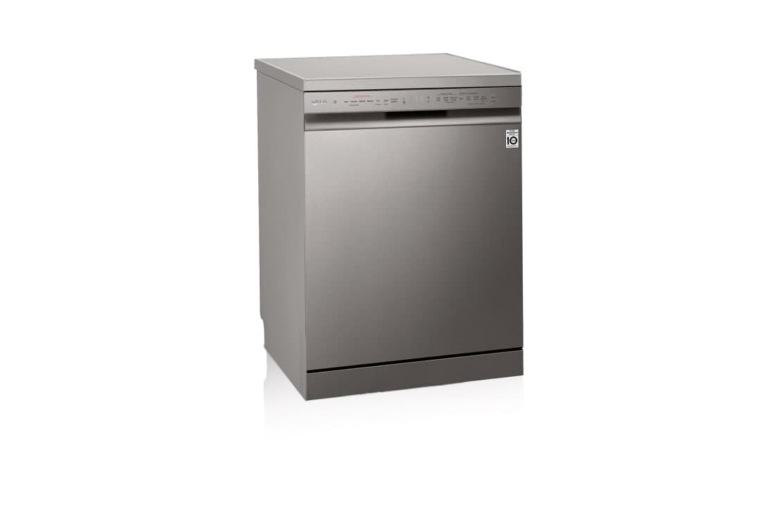 Lavavajillas LG QuadWashTM Steam, Acero Inox Antihuellas, B, con lavado a vapor y tercera bandeja - DF365FPS