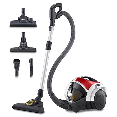 Aspirador sin bolsa 650W con sistema de compresión de polvo LG Kompressor, rojo - VK8506NHAG