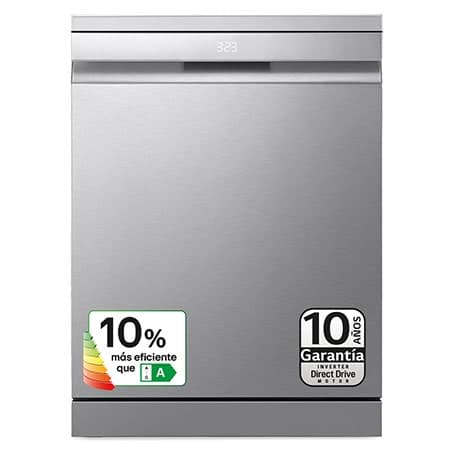 Outlet Lavavajillas LG QuadWashᵀᴹ Steam, Inox antihuellas, Un 10% más eficiente que A, con lavado a vapor y tercera bandeja - DF587HVS.OBSEXC