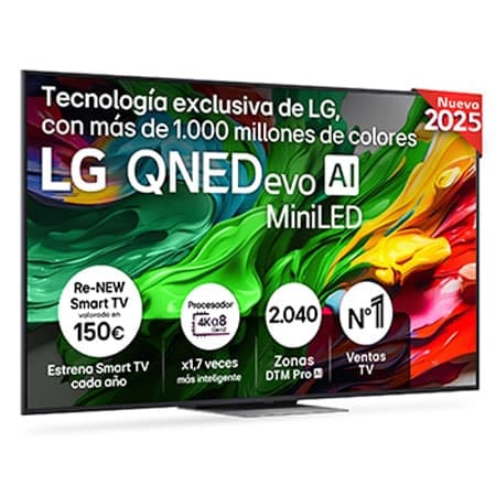 Outlet Smart TV LG QNED evo MiniLED AI QNED87 75 pulgadas 4K 2025 - 75QNED87A6B.OUTLET