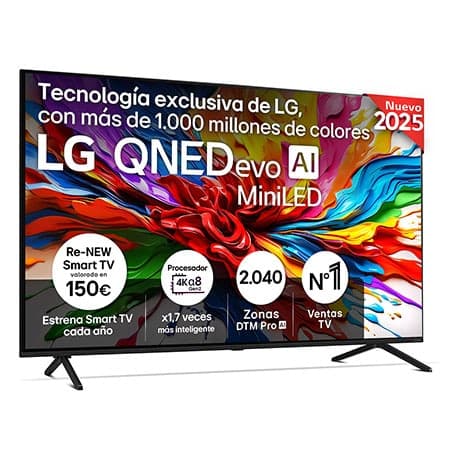 Smart TV LG QNED evo MiniLED AI QNED9E 55 pulgadas 4K 2025 - 55QNED9EA6A.AEUQ